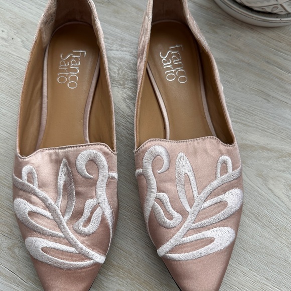 Franco Sarto Women's Pink Embroidered Flats - Picture 2 of 5